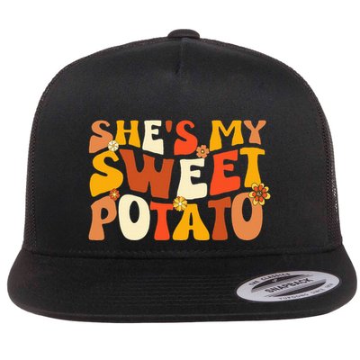 Thanksgiving Couples Sweet Potato I Yam Groovy Flower Flatbill Hat
