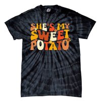 Thanksgiving Couples Sweet Potato I Yam Groovy Flower Tie-Dye T-Shirt