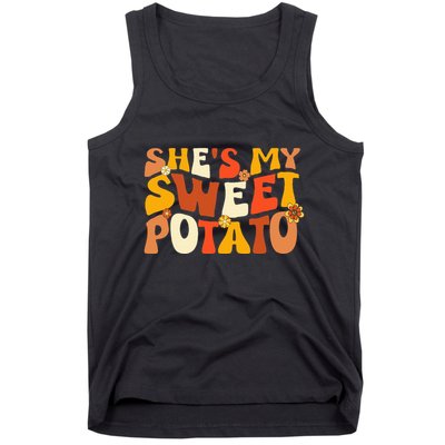 Thanksgiving Couples Sweet Potato I Yam Groovy Flower Tank Top