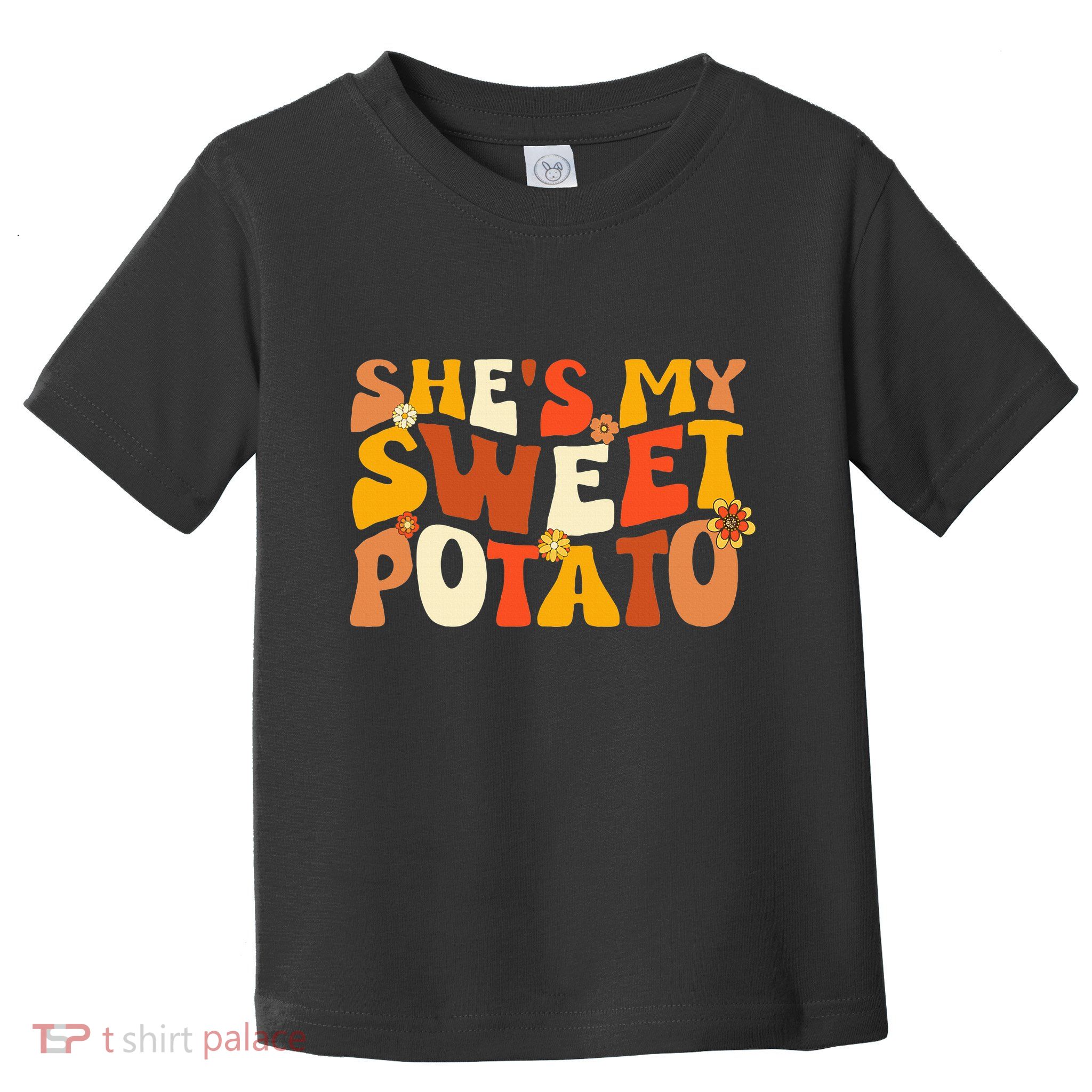Thanksgiving Couples Sweet Potato I Yam Groovy Flower Toddler T-Shirt