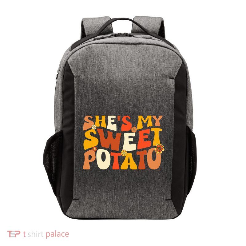 Thanksgiving Couples Sweet Potato I Yam Groovy Flower Vector Backpack