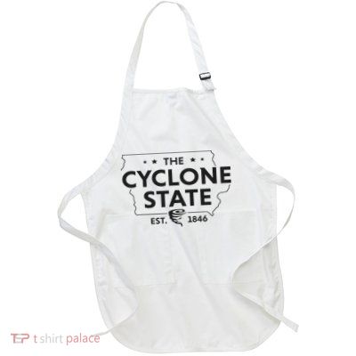 The Cyclone State Iowa Map Proud Est 1846 For Women Full-Length Apron With Pockets
