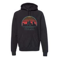 Tulsa City Skyline Retro Vintage 80s Style Premium Hoodie