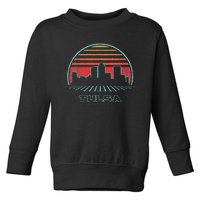 Tulsa City Skyline Retro Vintage 80s Style Toddler Sweatshirt