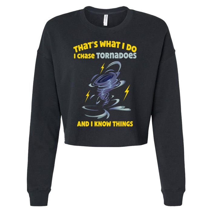 Tornado Chaser Storm Chasing Tornadoes Lover Cropped Pullover Crew
