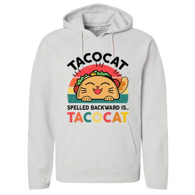 Taco Catshirt Spelled Backward Funny Mexican Cinco De Mayo Performance Fleece Hoodie