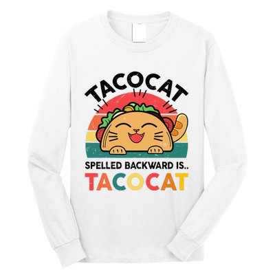 Taco Catshirt Spelled Backward Funny Mexican Cinco De Mayo Long Sleeve Shirt