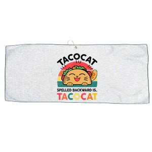 Taco Catshirt Spelled Backward Funny Mexican Cinco De Mayo Large Microfiber Waffle Golf Towel