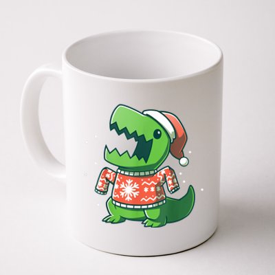 Trex Christmas Sweater Funny Dinosaur Ugly Sweatersaurus Coffee Mug