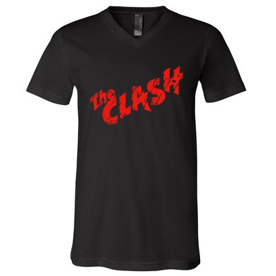 The C.L.A.S.H Scratched Red Logo V-Neck T-Shirt