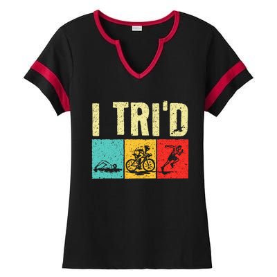 Triathlon Cyclist Swimmer Triathletes Ladies Halftime Notch Neck Tee