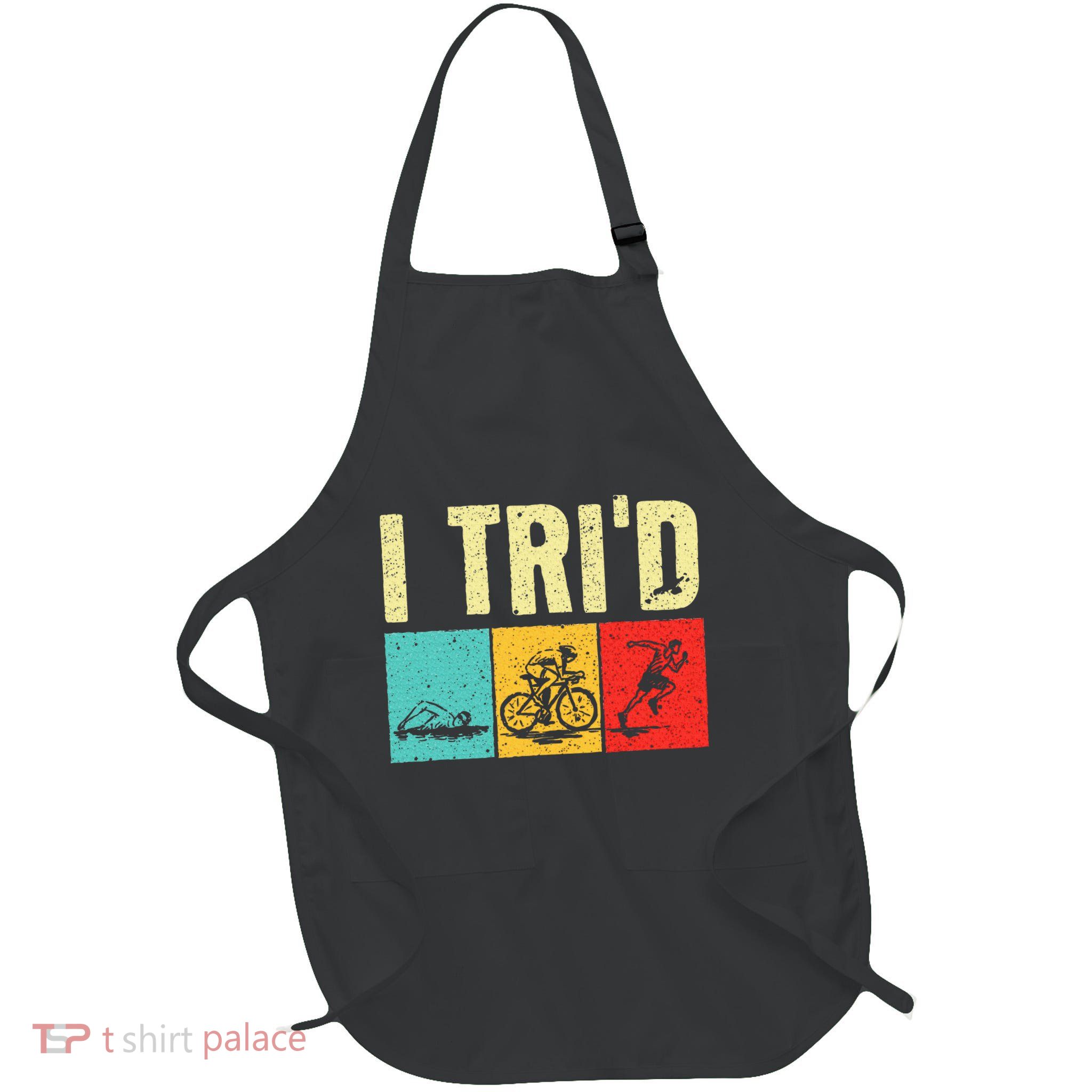 Triathlon Cyclist Swimmer Triathletes Full-Length Apron With Pockets