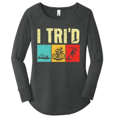 Triathlon Cyclist Swimmer Triathletes Women's Perfect Tri Tunic Long Sleeve Shirt