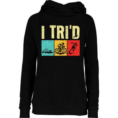 Triathlon Cyclist Swimmer Triathletes Womens Funnel Neck Pullover Hood