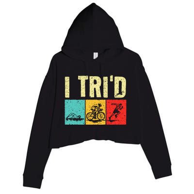 Triathlon Cyclist Swimmer Triathletes Crop Fleece Hoodie