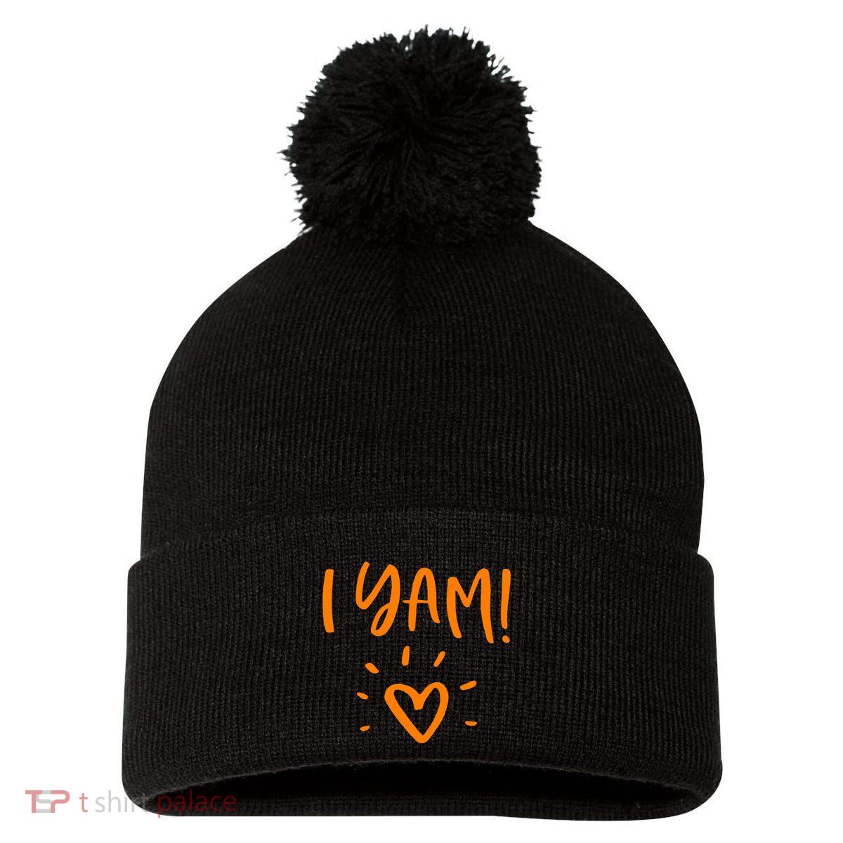 Thanksgiving Couples She's My Sweet Potato I Yam Set Funny Pom Pom 12in Knit Beanie