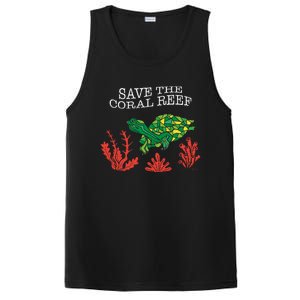 Turtle Coral Save The Coral Reef Environtal Protection Gift PosiCharge Competitor Tank