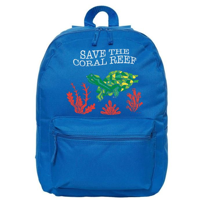 Turtle Coral Save The Coral Reef Environtal Protection Gift 16 in Basic Backpack