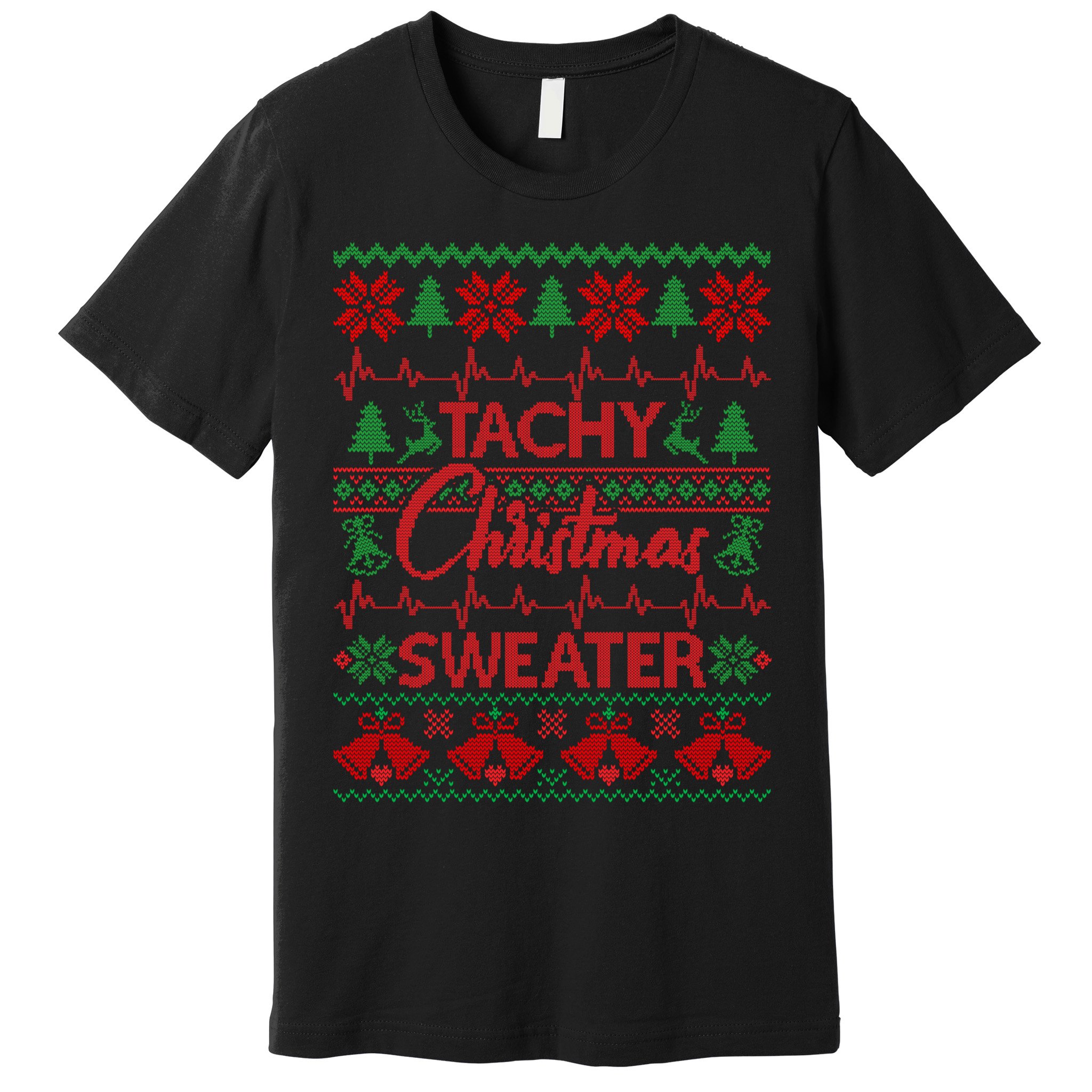 Tachy Christmas Sweater Funny Medical Cardiac ICU RN Nurse Premium T-Shirt