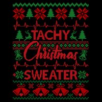 Tachy Christmas Sweater Funny Medical Cardiac ICU RN Nurse Premium T-Shirt