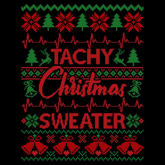 Tachy Christmas Sweater Funny Medical Cardiac ICU RN Nurse Premium T-Shirt