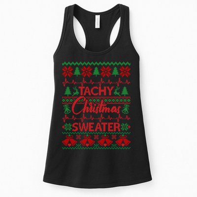 Tachy Christmas Sweater Funny Medical Cardiac ICU RN Nurse Womens Tank Top