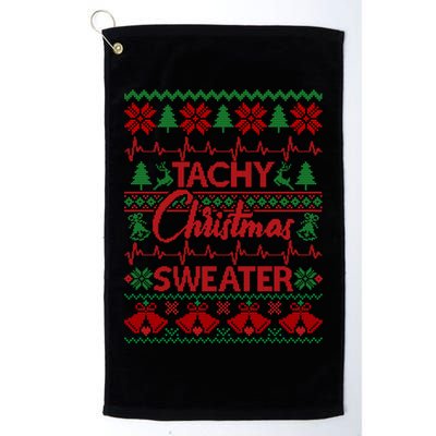 Tachy Christmas Sweater Funny Medical Cardiac ICU RN Nurse Golf Towel