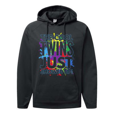 The Cool Twins Just Showed Up Funny Twins Performance Fleece Hoodie