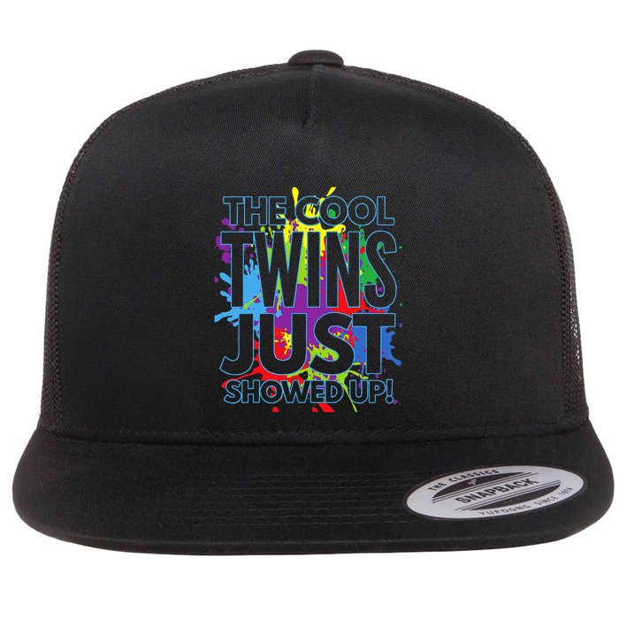 The Cool Twins Just Showed Up Funny Twins Flat Bill Trucker Hat