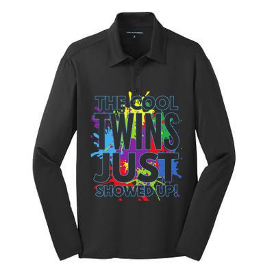 The Cool Twins Just Showed Up Funny Twins Silk Touch Performance Long Sleeve Polo