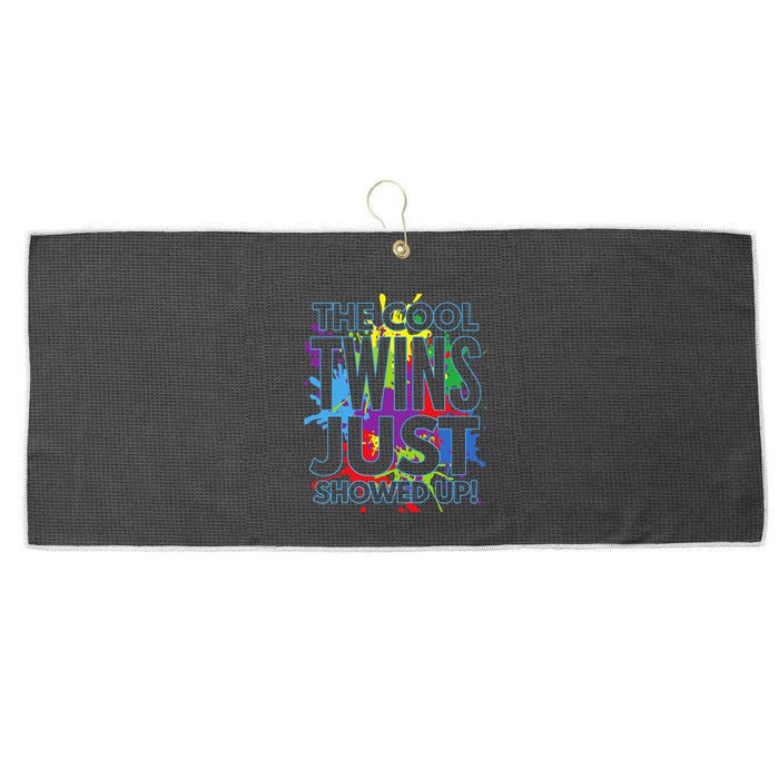 The Cool Twins Just Showed Up Funny Twins Large Microfiber Waffle Golf Towel