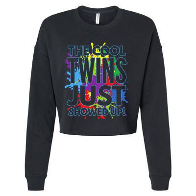 The Cool Twins Just Showed Up Funny Twins Cropped Pullover Crew