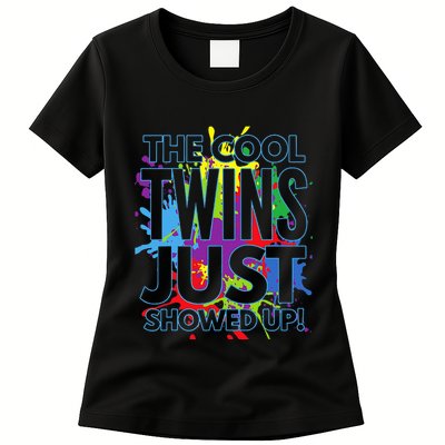 The Cool Twins Just Showed Up Funny Twins Womens T-Shirt