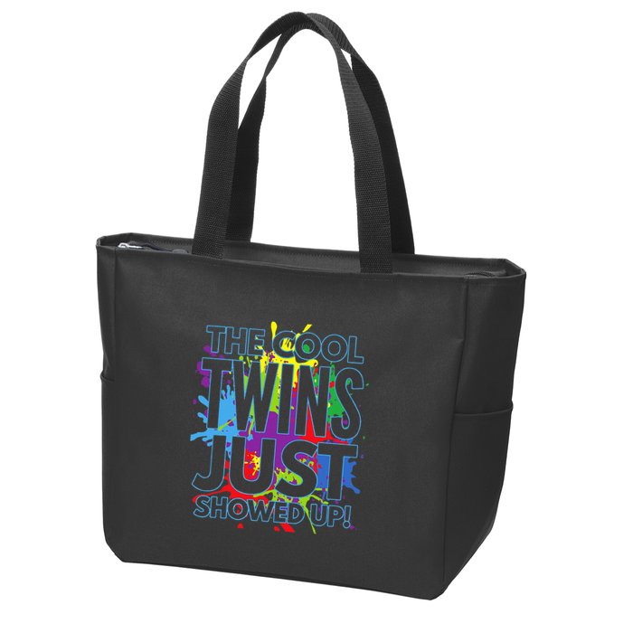 The Cool Twins Just Showed Up Funny Twins Zip Tote Bag