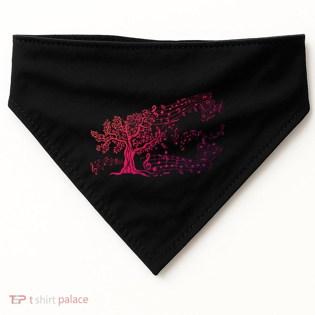 Treble Clef Tree Music Gift USA-Made Doggie Bandana