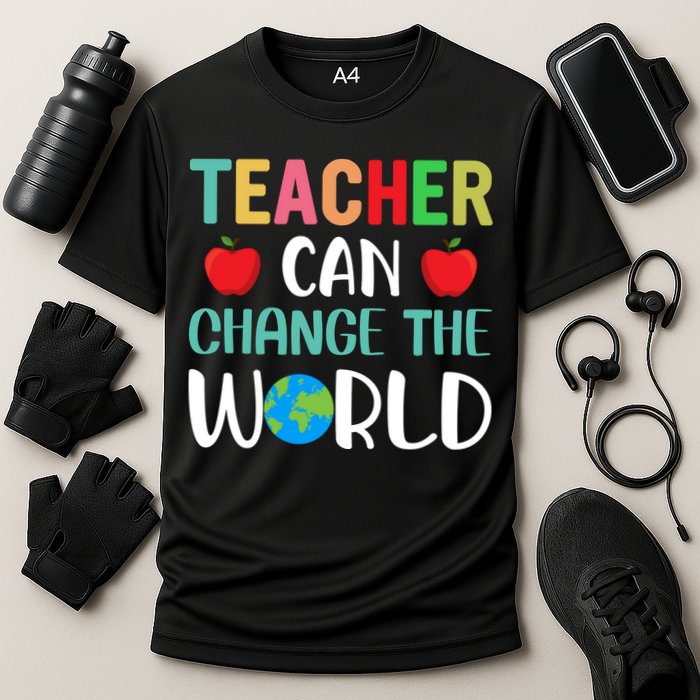 Teachercan Change The World Back To School Cooling Performance Crew T-Shirt