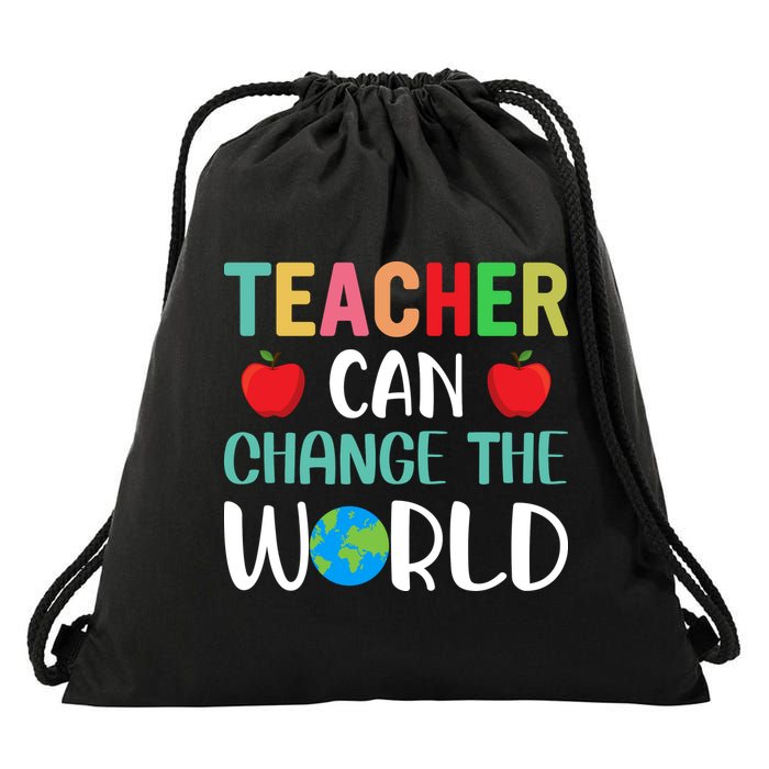 Teachercan Change The World Back To School Drawstring Bag