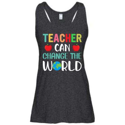 Teachercan Change The World Back To School Ladies Essential Flowy Tank