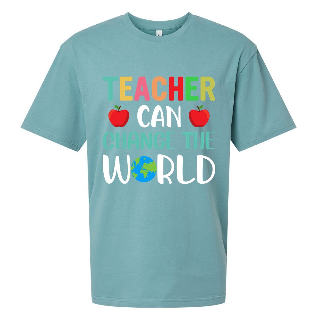 Teachercan Change The World Back To School Sueded Cloud Jersey T-Shirt
