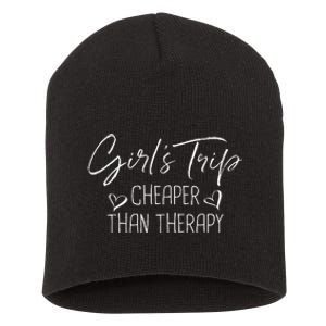 Trip Cheaper Than A Therapy Funny Bachelorette Short Acrylic Beanie