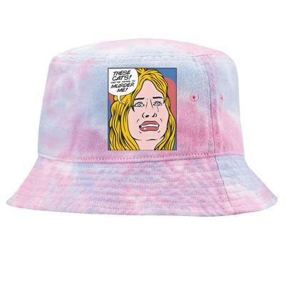 THESE CATS THEY ARE TRYING TO MURDER ME Tie-Dyed Bucket Hat