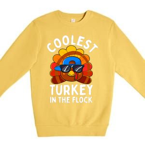 Thanksgiving Coolest Turkey In The Flock Premium Crewneck Sweatshirt