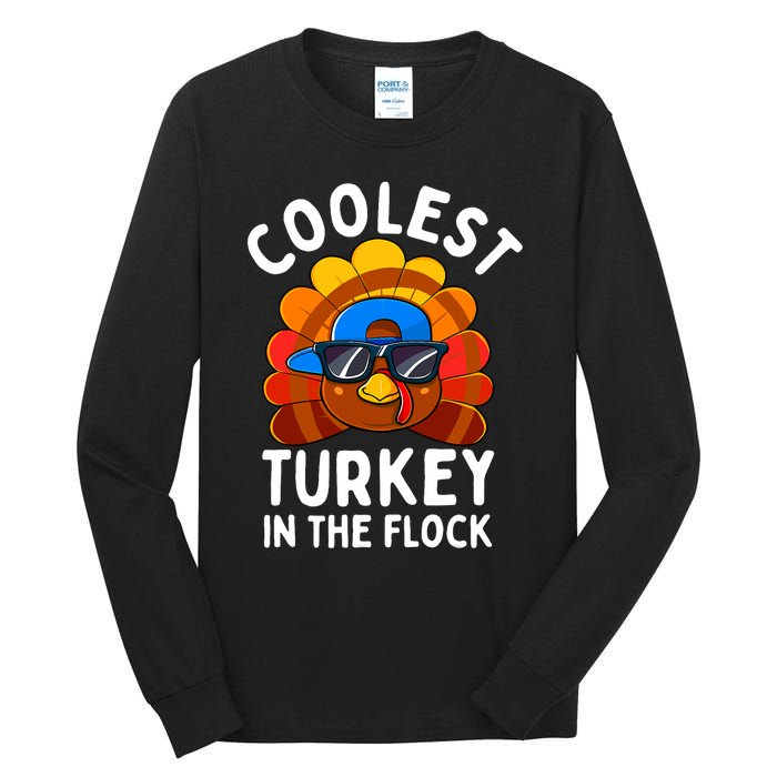 Thanksgiving Coolest Turkey In The Flock Tall Long Sleeve T-Shirt