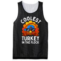 Thanksgiving Coolest Turkey In The Flock Mesh Reversible Basketball Jersey Tank