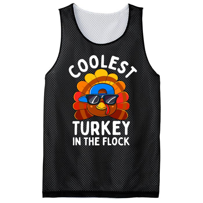 Thanksgiving Coolest Turkey In The Flock Mesh Reversible Basketball Jersey Tank