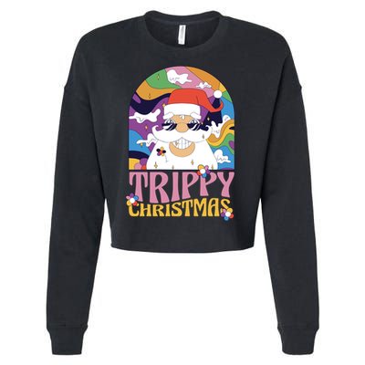 Trippy Christmas Cropped Pullover Crew