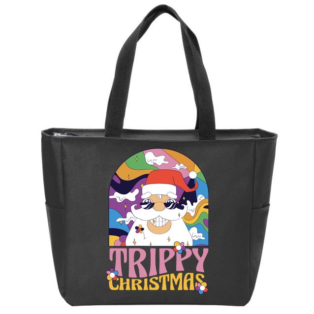 Trippy Christmas Zip Tote Bag