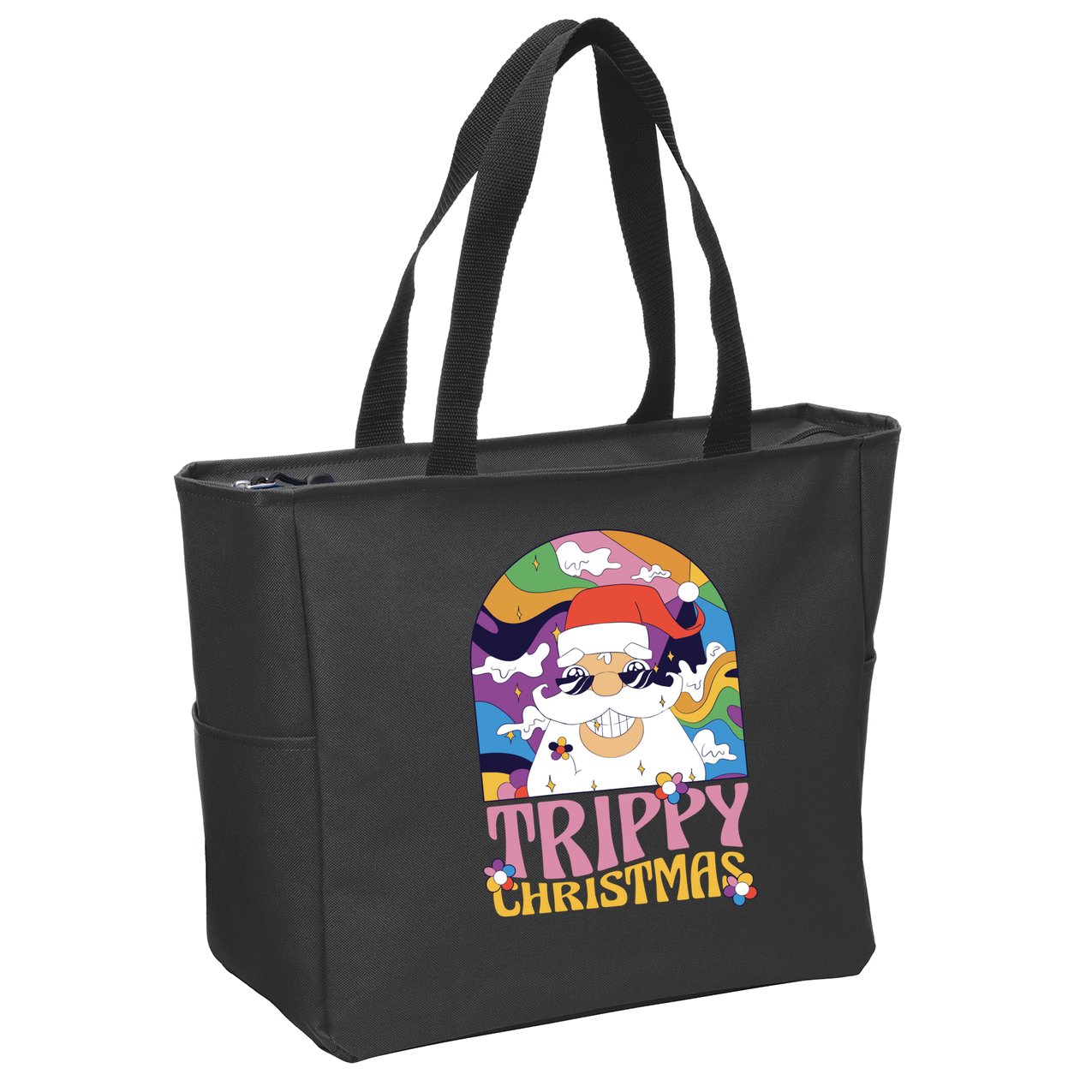 Trippy Christmas Zip Tote Bag