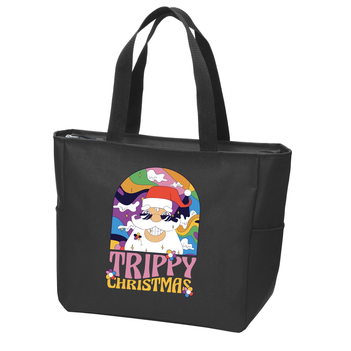 Trippy Christmas Zip Tote Bag