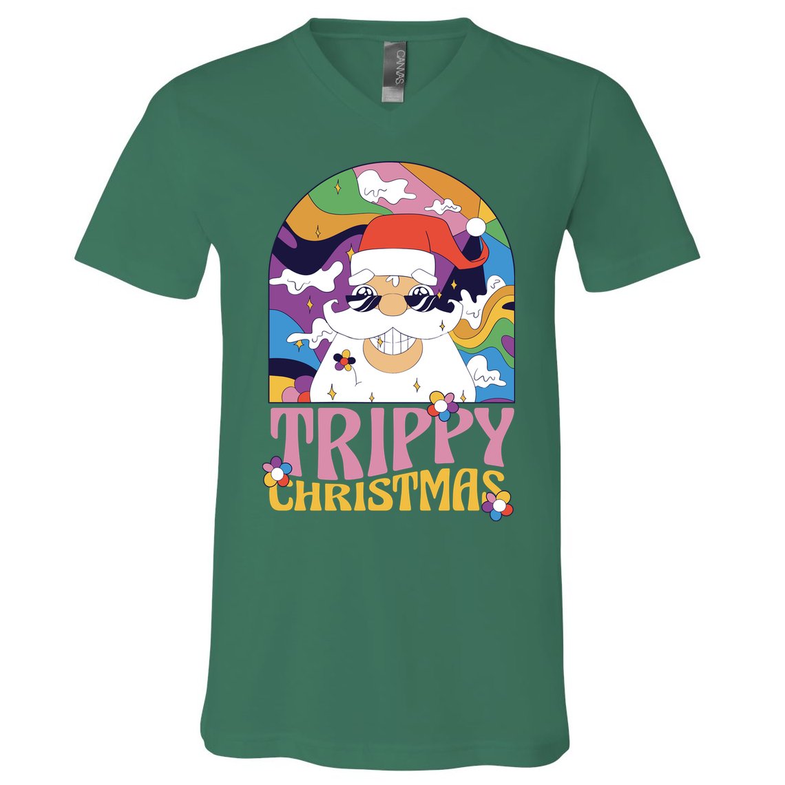 Trippy Christmas V-Neck T-Shirt